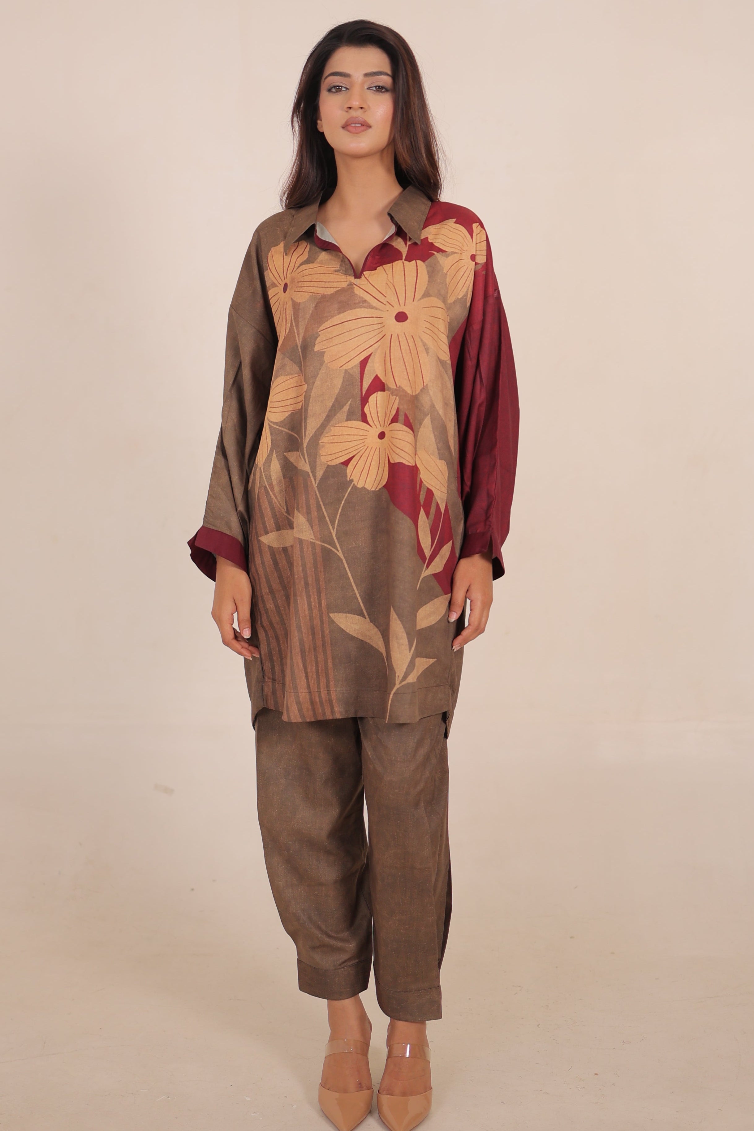 Olive Aura Printed Set