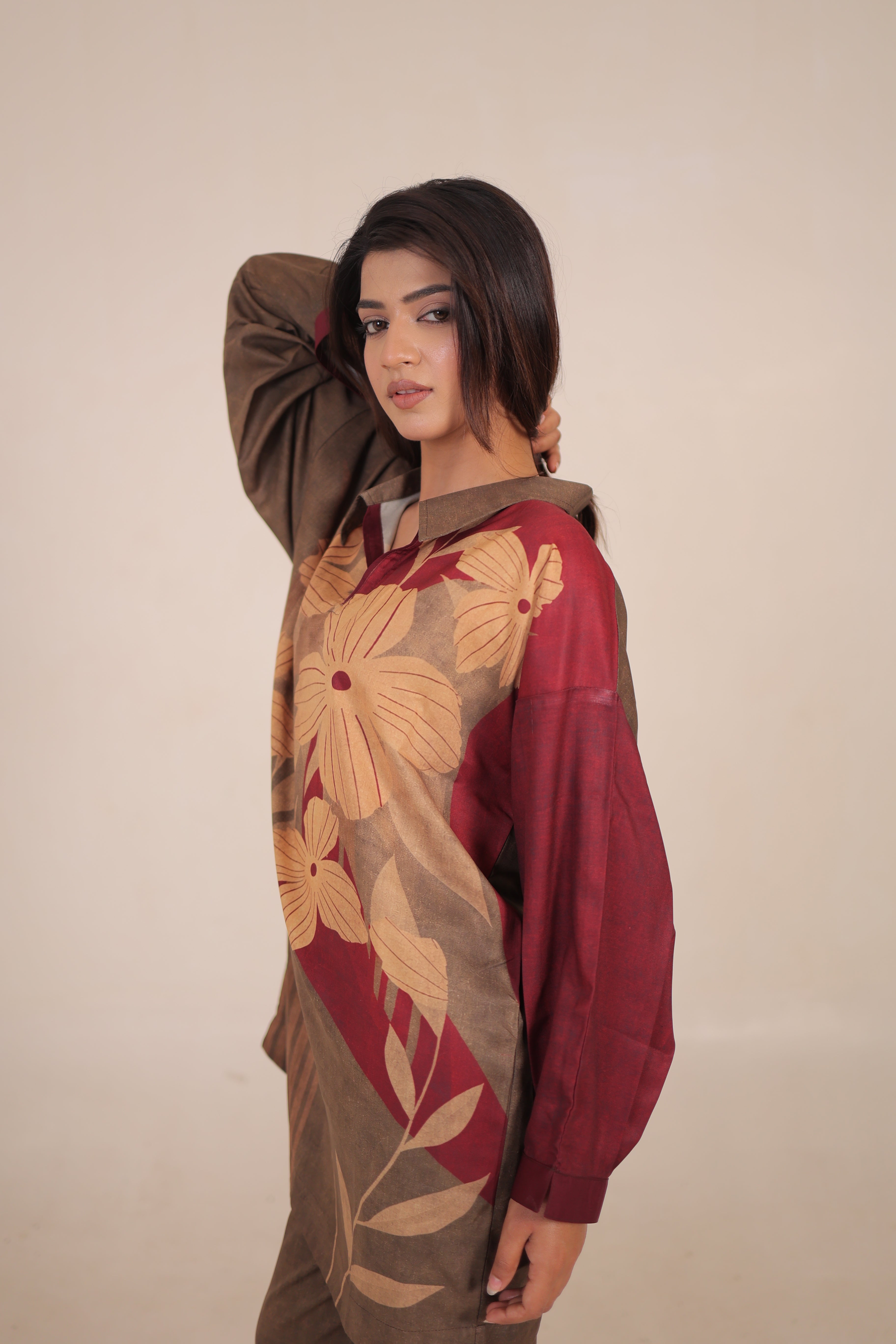 Olive Aura Printed Set