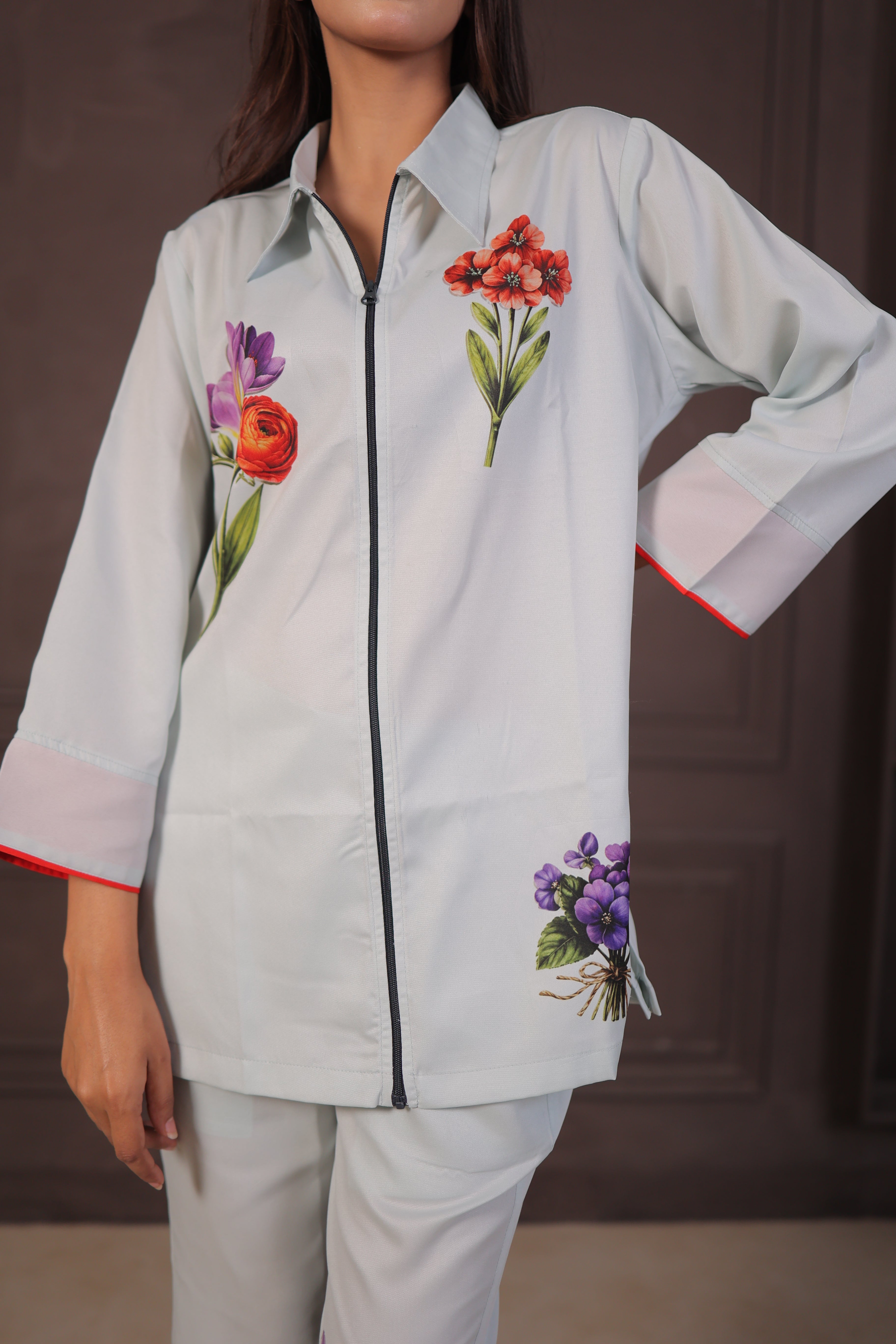 Silver Bloom Co-Ord Set